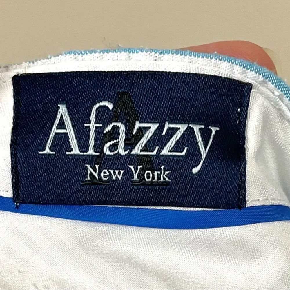 Seersucker Stripe Golf Shorts Turquoise Flat Front Sz 36 Afazzy Preppy Summer
